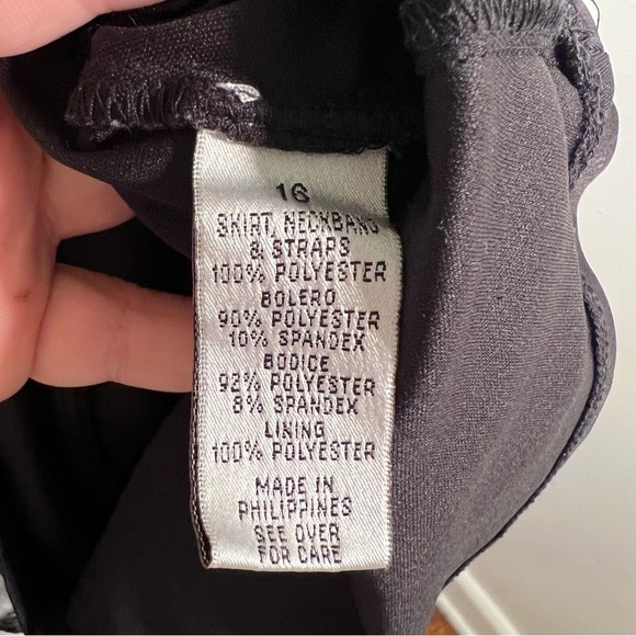 IZByer Formal Dress Black Silver Metallic Dots Velvet - Picture 11 of 11